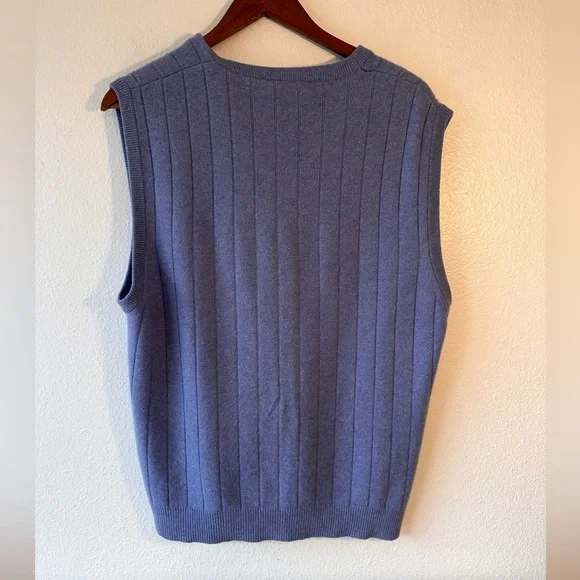 Lands’ End Bkue 100% Cashmere Sweater Vest Size Large - Picture 2 of 5